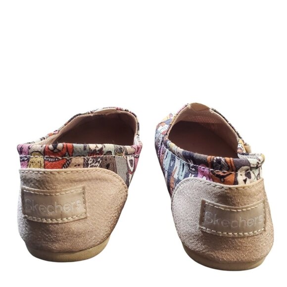 Sketcher Memory Foam Dog Party Shoes Size 5.5 Slip On Flats Multi Color Comfort - Picture 5 of 10
